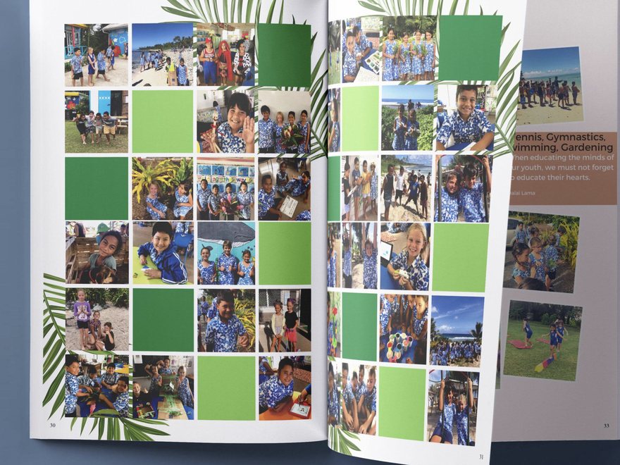 Open custom yearbook spread