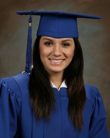 Graduate in cap and gown